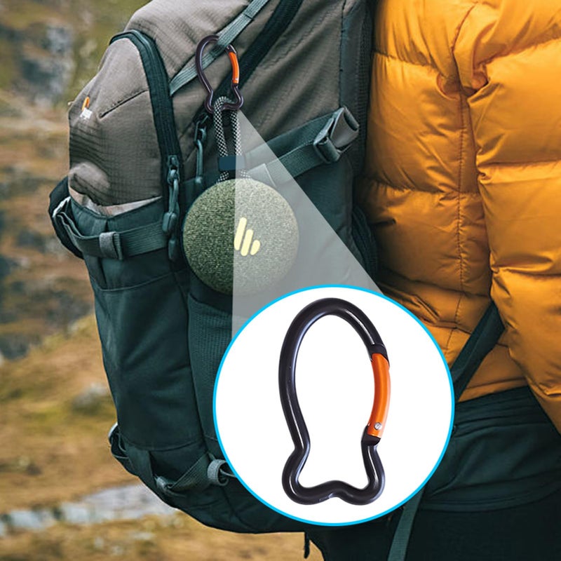Black Heavy Duty Carabiner Keychain Hooks Fish Bone Shape Spring Hook for Outdoor Camping - Image 4