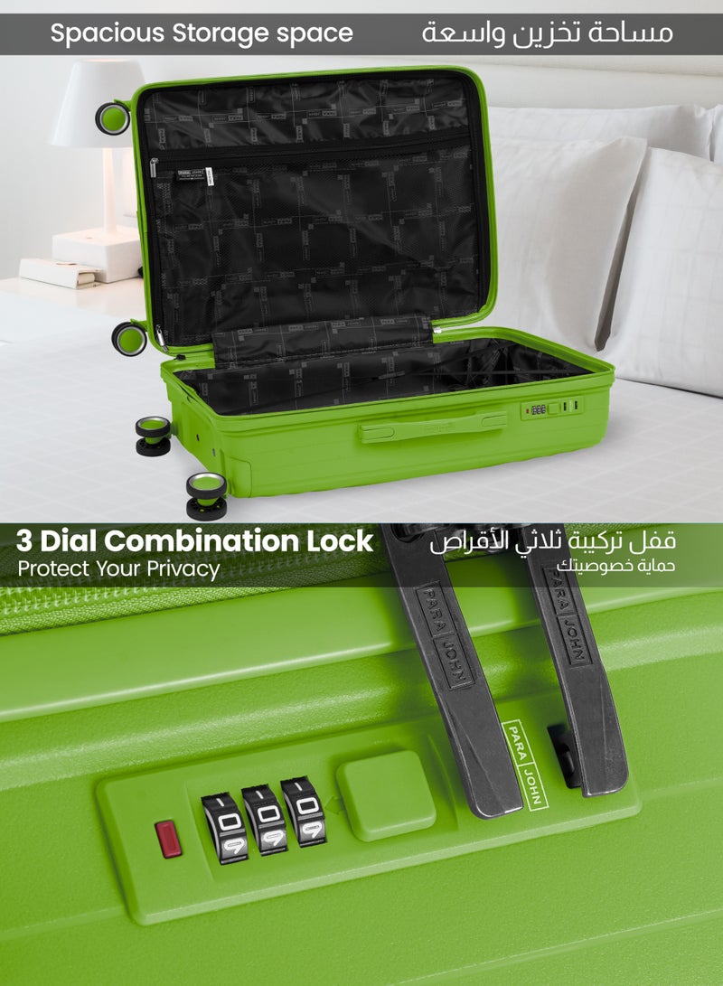 بارا جون طقم حقائب سفر  قطع | خفيفة الوزن صغيرة  كجم، متوسطة  كجم وكبيرة  كجم بعجلات  صلبة سوداء - Image 4