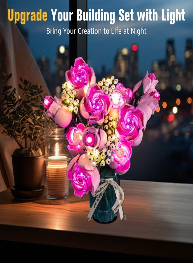 BrickSoul Light Up Kit Compatible with Lego Bouquet of Pink Roses 10374 Building Set, Upgrade Wired Dimmable Lighting Accessories, Not Included 10374 Model - Image 5