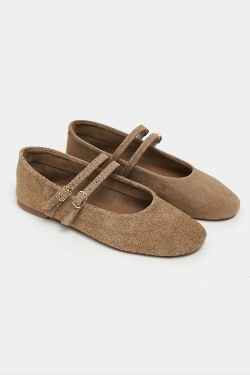 Nisantasi Shoes James Suede Leather Ballet Flat