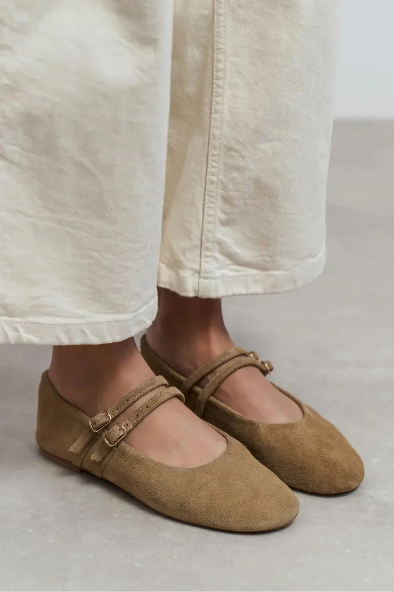 Nisantasi Shoes James Suede Leather Ballet Flat