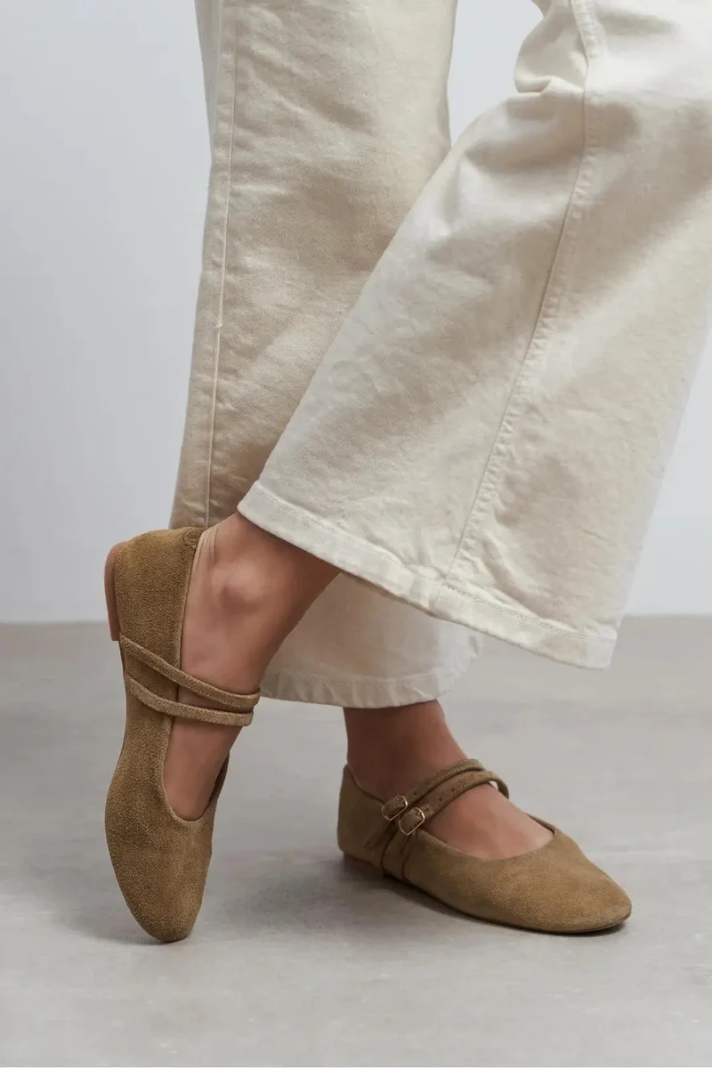 Nisantasi Shoes  James Suede Leather Ballet Flat for Women | Best Price UAE
