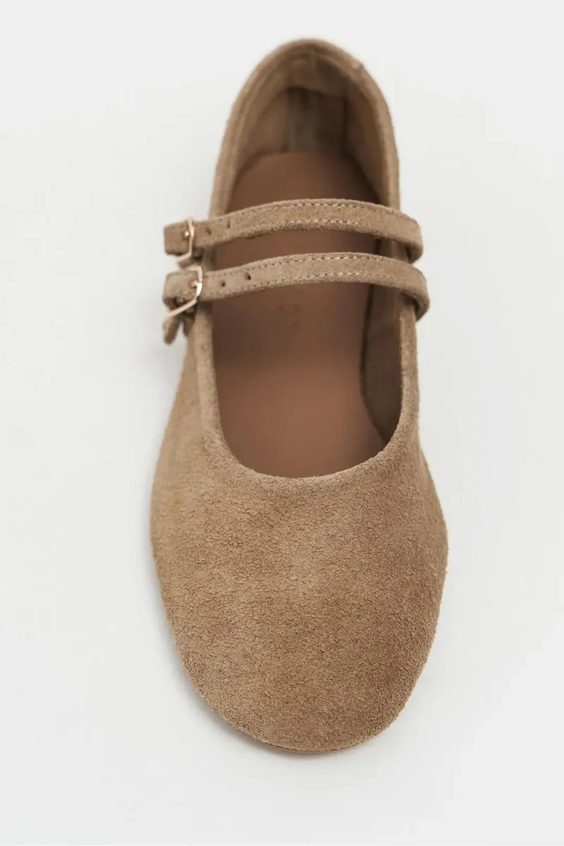 Nisantasi Shoes  James Suede Leather Ballet Flat for Women | Best Price UAE