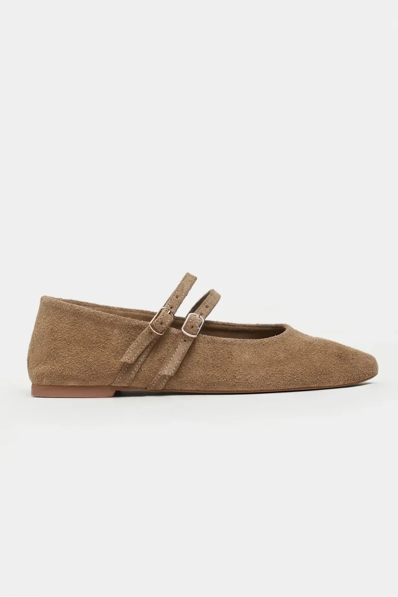 Nisantasi Shoes  James Suede Leather Ballet Flat for Women | Best Price UAE
