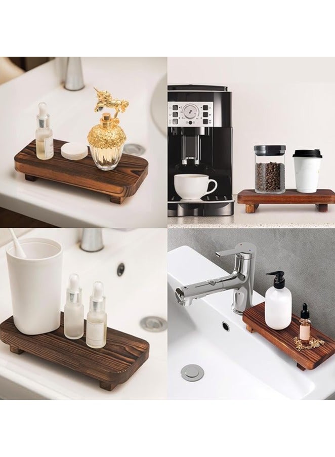 Wooden Base, Bathroom/Kitchen/Hall Decor Soap Holder Plant Tray Rectangle Candle Display Hall, Kitchen or Bathroom by Grid Fort Display (Antique Walnut) - Image 1