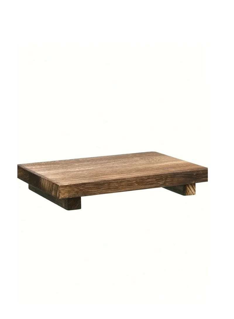 Wooden Base, Bathroom/Kitchen/Hall Decor Soap Holder Plant Tray Rectangle Candle Display Hall, Kitchen or Bathroom by Grid Fort Display (Antique Walnut) - Image 4