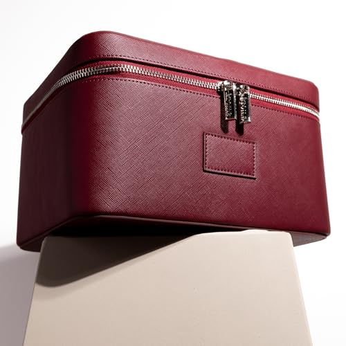 ETOILE - Vanity Case Burgundy - Stylish Travel Makeup Bag Organizer with Dividers - Image 2
