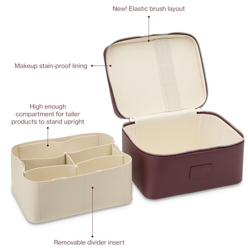 ETOILE - Vanity Case Burgundy - Stylish Travel Makeup Bag Organizer with Dividers - Image 5