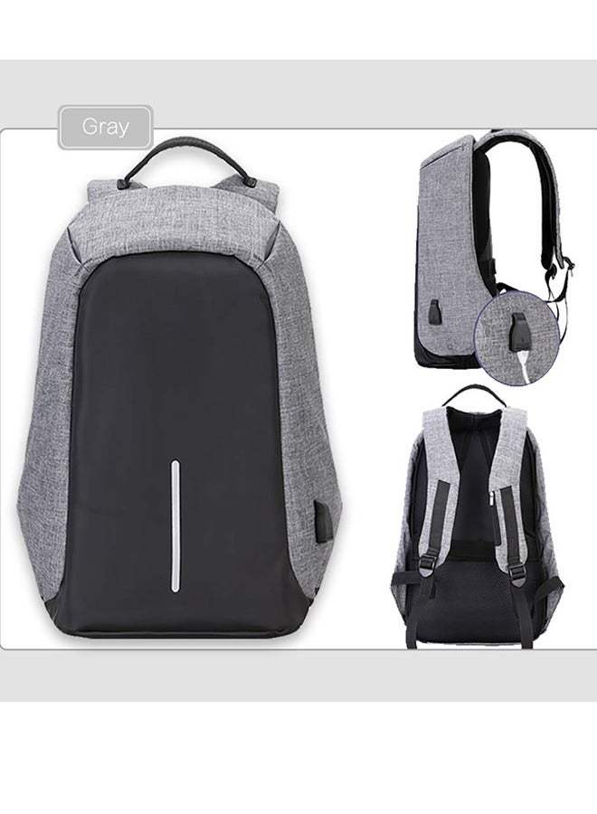 بريمو بلس حقيبة ظهر مقاومة للسرقة مع فتحة لمنفذ شحن USB خارجية رمادي - Image 3