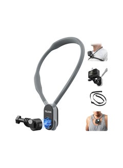 TELESIN S2 Plus Neck Mount Magnetic Quick Release with Fixing Chest Strap, Necklace Lanyard Strap Holder for GoPro 12 11 10 9 8 Max Insta360 X3 X4 GO3 Ace Pro DJI Action 3 4 Osmo Pocket 3 Accessories
