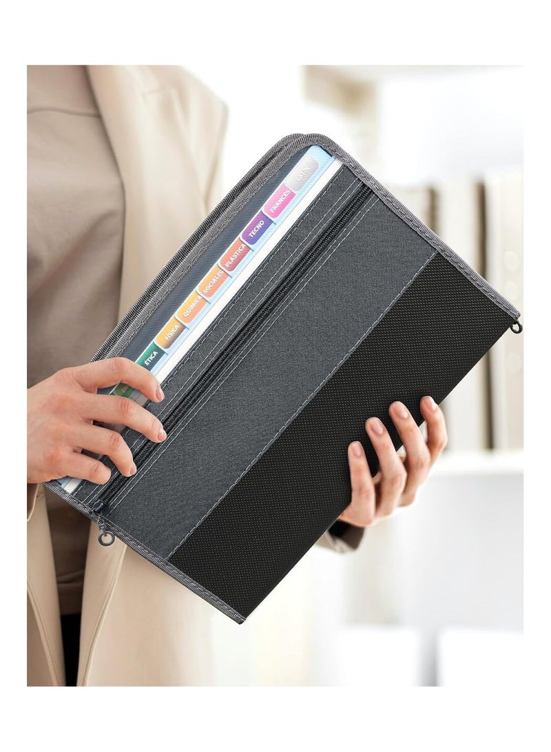 Bukela Accordion File Organizer with Safe Zipper, 12 Pocket Expanding File Folder with Front Pencil Pouch, Portable Monthly Paper Bill Tax Receipt Organizer, School Office Supplies, Letter Size, Orange  - Image 4