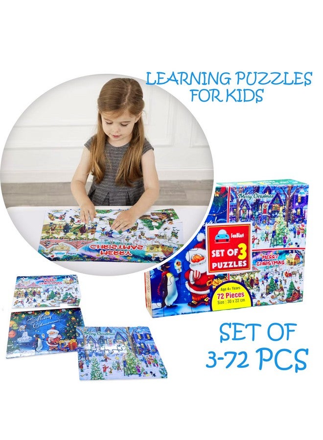 FunBlast Jigsaw Puzzles for Kids - Merry Christmas Jigsaw Puzzle for 3+ Years Children, Floor Puzzles, Learning Puzzles for Kids Boys Set of 3-72 Pcs Puzzles (Multicolor, Size 30 X 22 cm) - Image 5