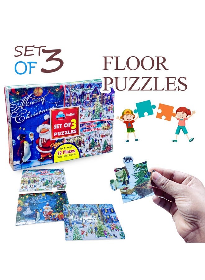 FunBlast Jigsaw Puzzles for Kids - Merry Christmas Jigsaw Puzzle for 3+ Years Children, Floor Puzzles, Learning Puzzles for Kids Boys Set of 3-72 Pcs Puzzles (Multicolor, Size 30 X 22 cm) - Image 4