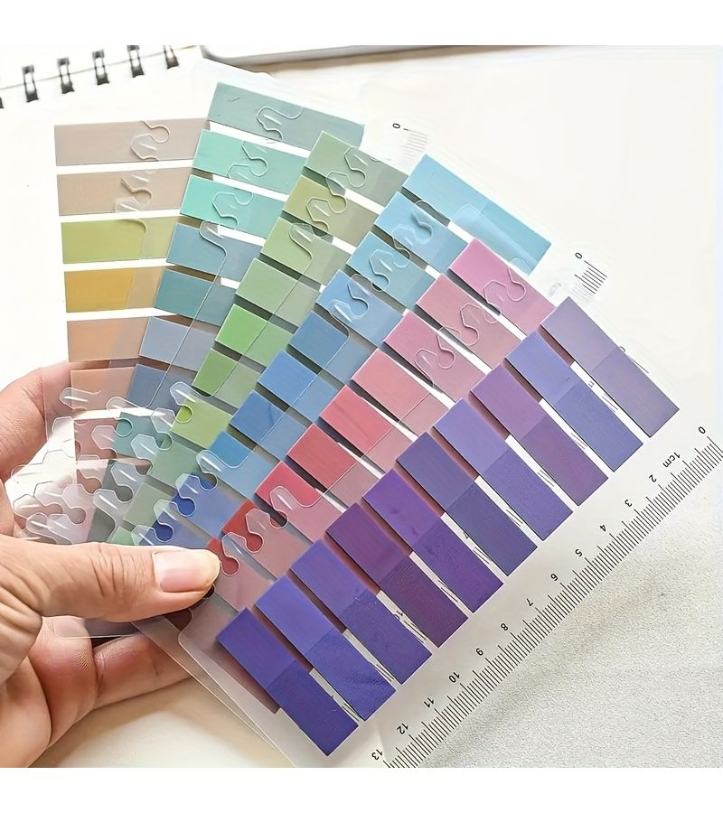 200 Sheets Colorful Translucent PET Sticky Notes Self Adhesive Writable Repositionable Page Labels Style 6 For Binders Indexing - Image 2