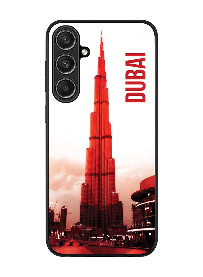 Stylizedd Rugged Black Edge case for Samsung Galaxy S23 FE, Custom Slim fit Flexible Anti Drop Thin Phone Case Cover - Dubai - The Burj - Image 1