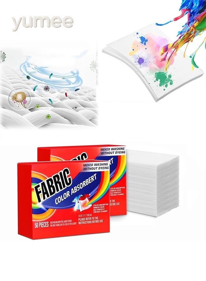 يمي مناديل تجفيف الملابس، 100 قطعة من مناديل نباتية لالتقاط الألوان للحماية من النزيف وإزالة الكهرباء الساكنة، منعم لطيف للملابس - مثالية لغسيل الملابس في المنزل والشقق - Image 1