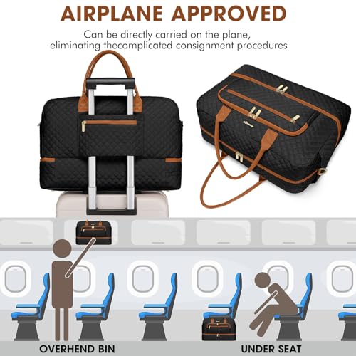 LUOCIP Travel Duffle Bag Weekender for Women - Carry-On Overnight Bag Personal Item Bag with Shoe Compartment & Wet Pocket Large Weekend Tote Bags with Toiletry Bag Hospital Bags for Labor and Delivery - Image 5