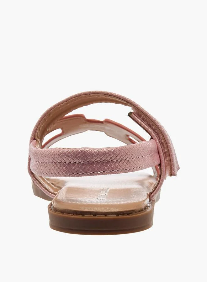 Flora Bella By Shoexpress PINK Flora Bella Girls Textured Hook & Loop Strap Sandals for Women | Best Price UAE