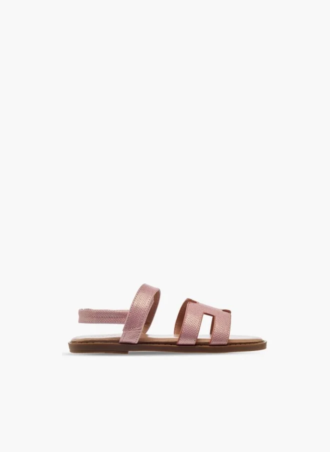 Flora Bella Girls Textured Hook & Loop Strap Sandals