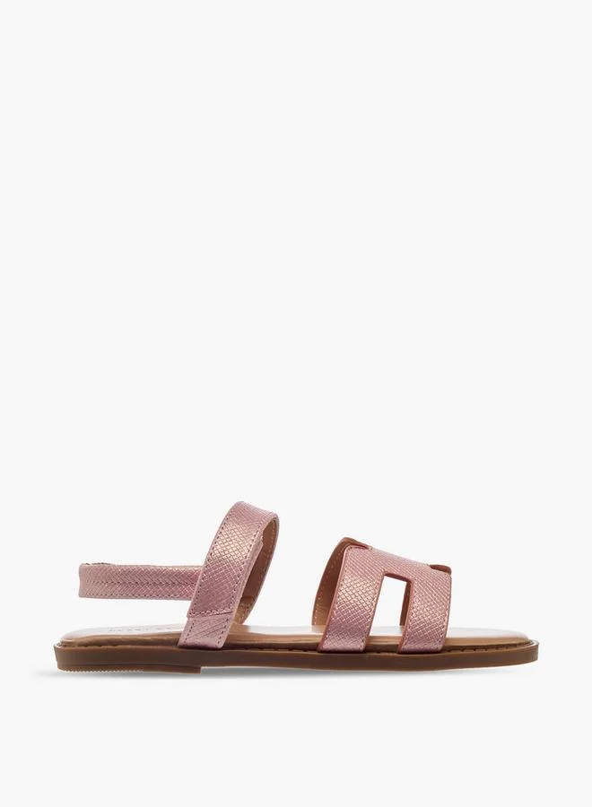 Flora Bella By Shoexpress PINK Flora Bella Girls Textured Hook & Loop Strap Sandals for Women | Best Price UAE
