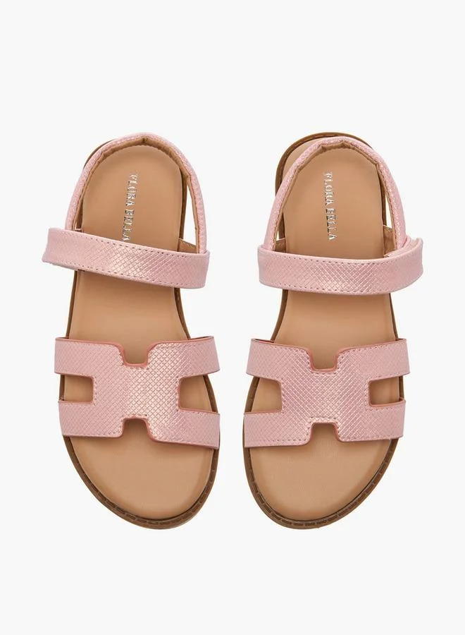 Flora Bella By Shoexpress Flora Bella Girls Textured Hook & Loop Strap Sandals