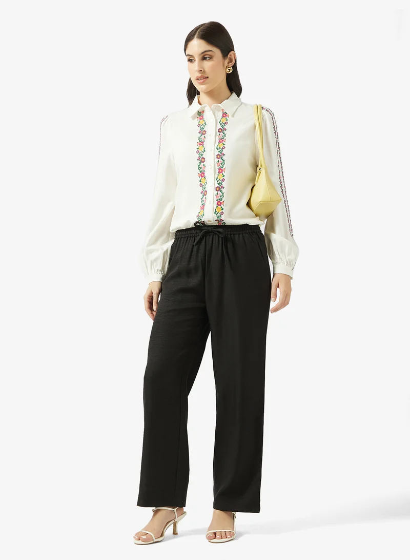 ريبلز مع نمشي بنطلون نسائي مستقيم