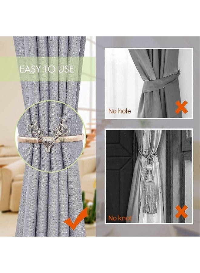 ماسك ستائر بتصميم طاووس من سبائك الألومنيوم بنابض قوي – ماسك ستارة ديكوري بلون فضي - Image 5