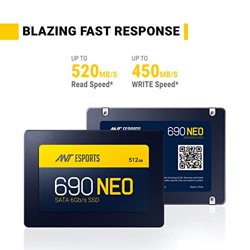 Ant Esports 690 Neo Sata 2.5" 512 GB SSD Internal Solid State Drive (SSD) with SATA III Interface, 6Gb/s, Fast Performance, Ultra Low Power Consumption, with Quad Channel Controller, Black - Image 5