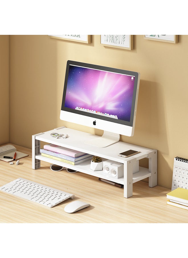 Generic - Computer Display Screen Height Rack Office Desktop Base Stand Keyboard Finishing Storage Pad High Storage Rack-Color:B Single Layer Warm White - Image 1