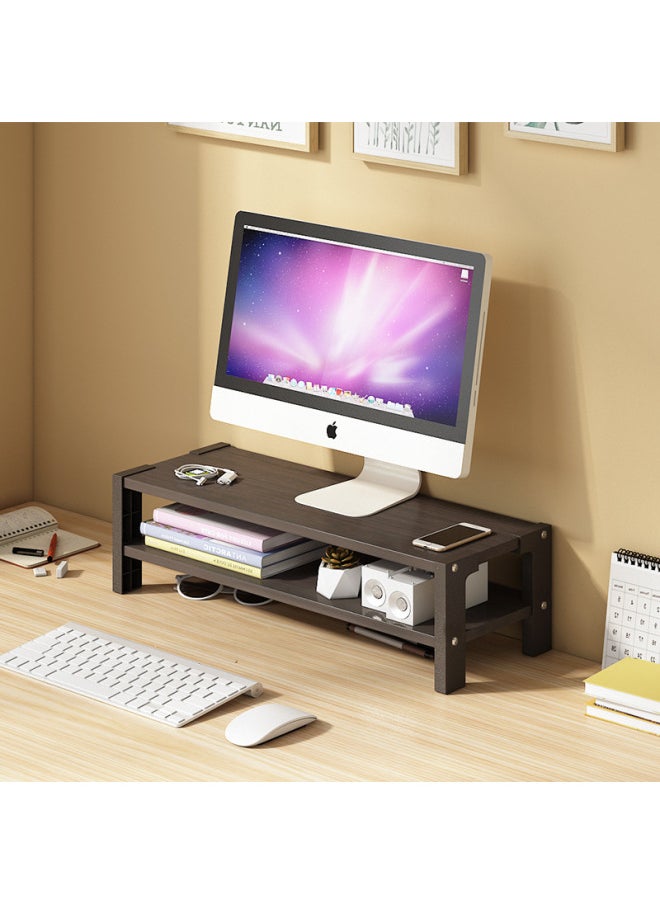 Generic - Computer Display Screen Height Rack Office Desktop Base Stand Keyboard Finishing Storage Pad High Storage Rack-Color:B Single Layer Warm White - Image 1