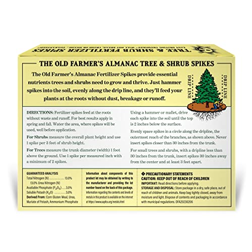 The Old Farmer's Almanac Tree & Shrub Fertilizer Spikes (Box of 6 Spikes - 1.5 Lbs) - Image 4