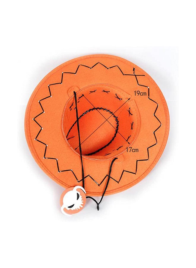 QiaoKai Portgas D Ace Cowboy Cosplay Artificial Leather Hat Orange Color For Kids - Image 5
