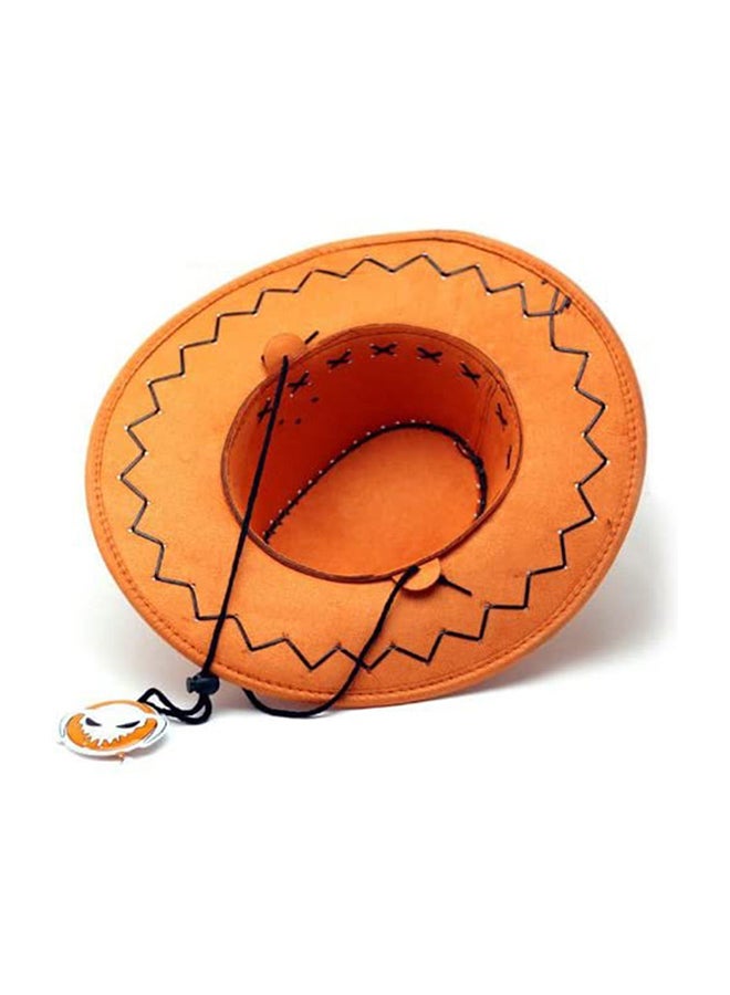 QiaoKai Portgas D Ace Cowboy Cosplay Artificial Leather Hat Orange Color For Kids - Image 2