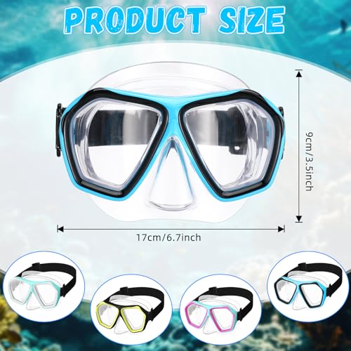 Fabbay 4 Pcs Adult Swimming Goggles with Nose Cover Snorkel Diving Mask Goggles Swim Mask with Fabric Strap(Multi Colors) - Image 2