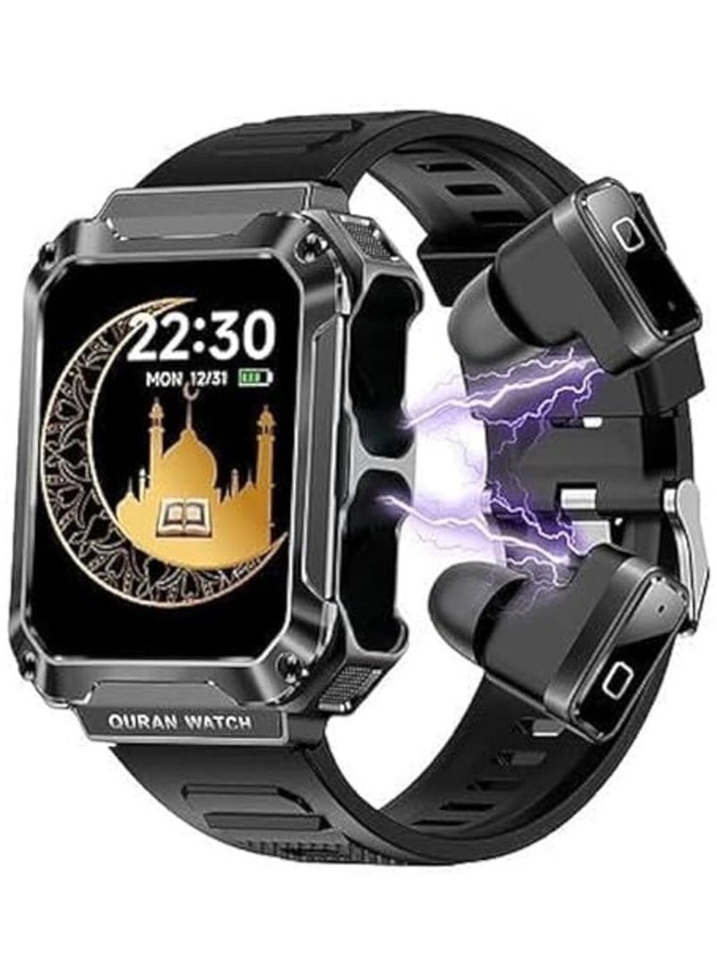 Haino Teko Haino Teko Watch Buds ST 4 Quran Watch, Full Quran 114 Chapter, 5 Times Prayer Times, 4 GB MP3 Speaker and much more (Watch+Earbuds)  - Image 1