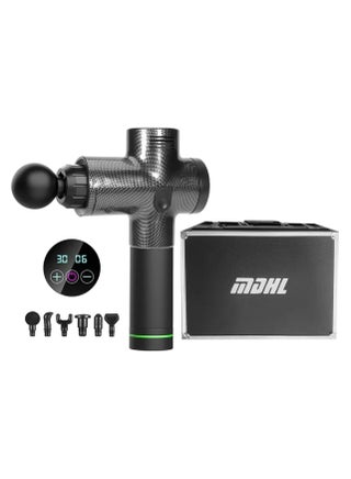 Professional Carbon Fiber Massage Gun | Digital Display & 6 Interchangeable Heads