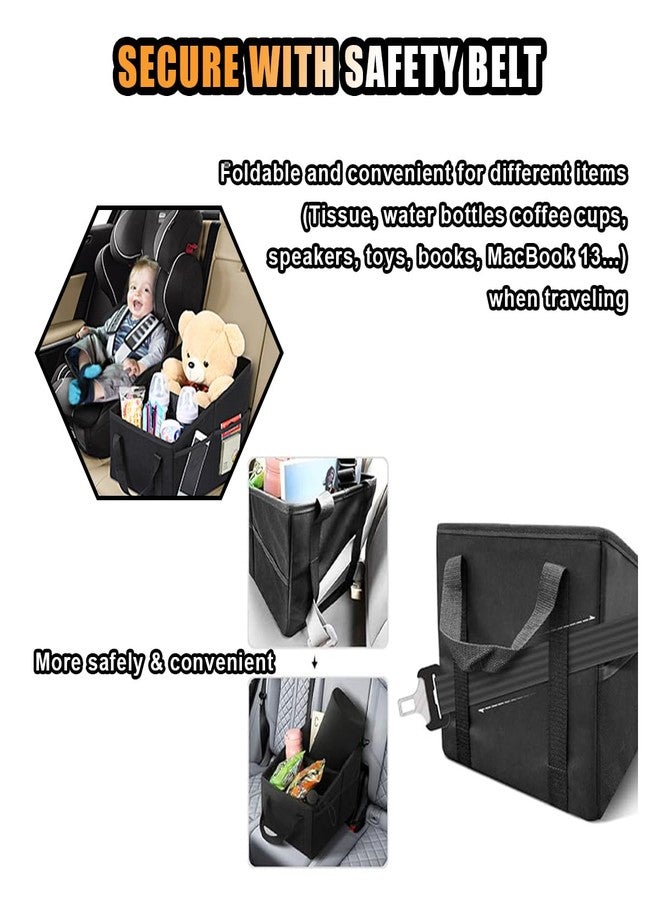 GLSOWEE Car Seat Organizer, Foldable Car Storage Organizer with 4 Cup Holders, Rear & Front Seat Storage Bags, Black - Image 5