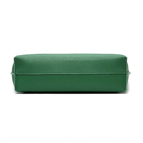 Dreubea Women's Soft Faux Leather Tote Shoulder Bag from, Big Capacity Tassel Handbag Forest Green - Image 5