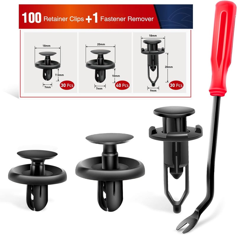 Nilight نيلايت 100 قطعة مشابك تثبيت السيارات مع مزيل مثبتات - Image 2