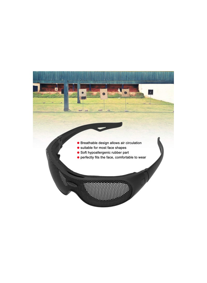 SYOSI - Safety Goggles, Breathable Impact Resistant Iron Mesh Pattern Uv400, Against Wind and Sand, for Outdoor Game, Windproof Safety Glasses for Most Face Shapes, Breathable Design with Glasses Case(1 Pack) - Image 1