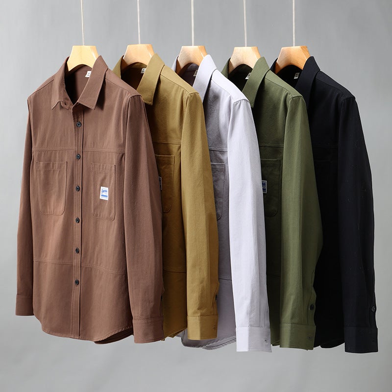 2354 Workwear Shirt Coat Men'S Casual Shirt Fashion Fashion Brand Ruoshuai Youth Shirt Men - Image 5