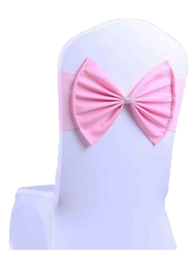 إسكدنيا عقدة بتصميم فيونكة قابلة للتمدد للكراسي للمناسبات مثل حفلات الزفاف/الحفلات/المراسم/الولائم وردي