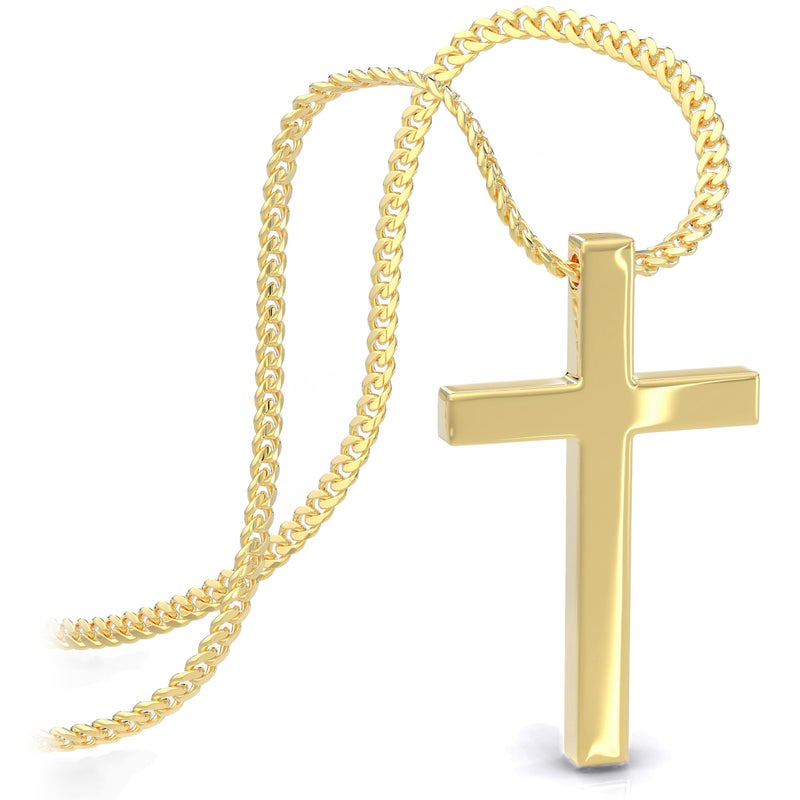 SERASAR Cross Necklace Gold Women Chain Stainless Steel Jewelry 585 Real Waterproof - Image 1