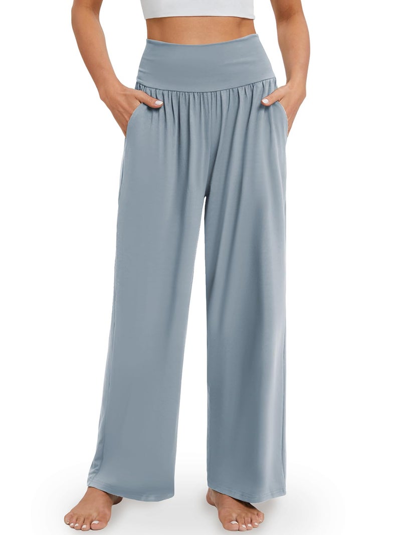 Gracyoga Wide Leg Yoga Pants for Women Casual Loose Cozy Sweatpants High Waisted Lounge Pajama Flowy Pants With Pockets - Image 1