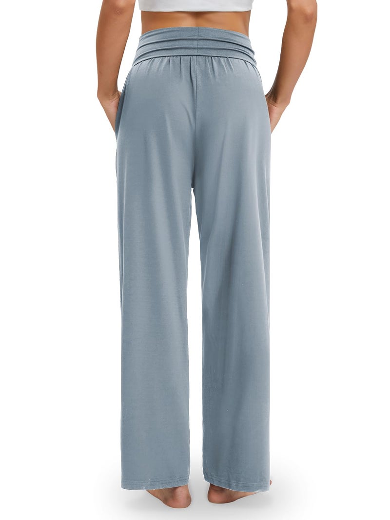 Gracyoga Wide Leg Yoga Pants for Women Casual Loose Cozy Sweatpants High Waisted Lounge Pajama Flowy Pants With Pockets - Image 4