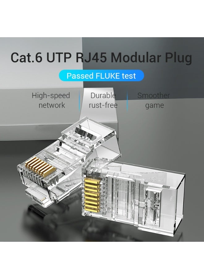 VENTION Cat.6 UTP RJ45 Modular Plug Transparent 10 Pack Model # IDDR0-10 - Image 2