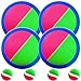 AppleRound Toss and Catch Velcro Ball Set Hook and Loop Kids Outdoor Games Beach Toys Backyard Sports Paddle Ball Games Pack of 4 Paddles and 4 Balls - Image 2