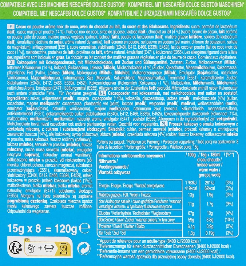 باونتي كبسولات دولتشي غوستو المتوافقة مع الشوكولاتة الساخنة، 8 كبسولات، 120 غرام - Image 2