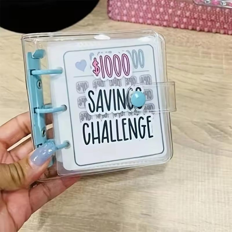 Dreamplay Mini Money Saving Binder, $1000 Money Saving Challenge Book Budget Binder with Envelopes Portable Deposit Anytime Anywhere (Purple) - Image 3