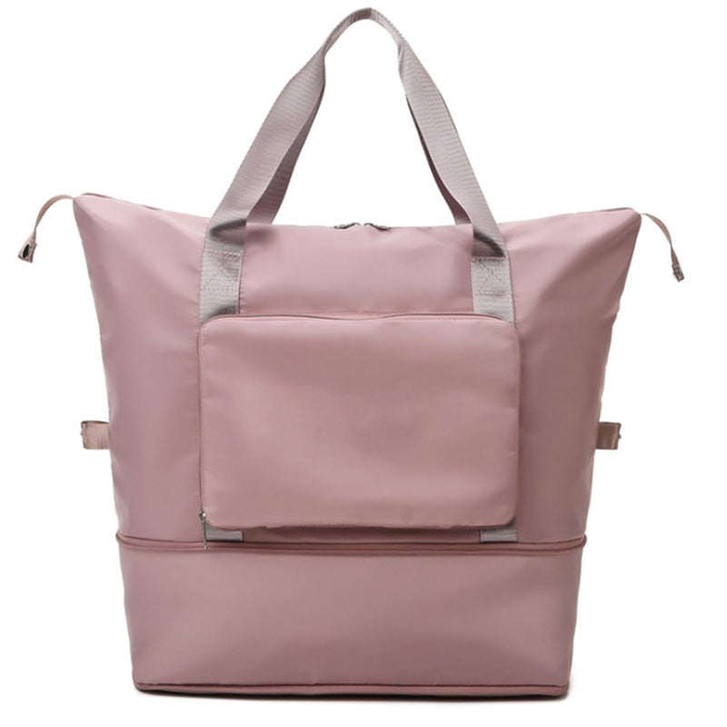Large Capacity Foldable Travel Duffel Bag Lightweight Waterproof Carry on Luggage Bags Makeup Organizer with Fixed Strap for Women and Girls - Image 1